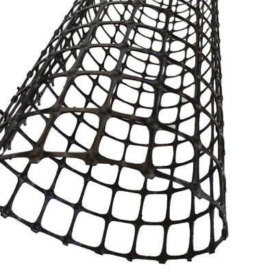 Polypropylene Geo Grid Productos de trabajo de tierra Biaxial 35KN Plastico Geogrid 25.4*25.4mm Diámetro de malla 1-6m de ancho