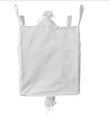 1000 kg de peso de carga Bolsa Jumbo con lazo de la esquina cruzada y la falda blanca superior