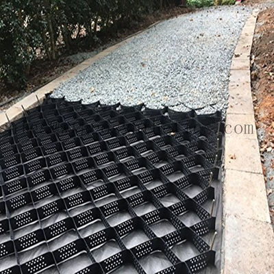 Geocella de plástico para protección de calzada y pendiente en la construcción de estacionamientos de hoteles