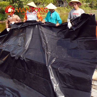 GB/ASTM GRI-GM13 Estándar de acondicionador de estanque con geomembrana de HDPE negro para estanque de camarón de pescado