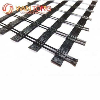 Poliéster de alta tracción Geogrid 120kn PVC recubierto 5m de ancho para la construcción de carreteras