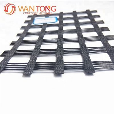 Poliéster de alta tracción Geogrid 120kn PVC recubierto 5m de ancho para la construcción de carreteras