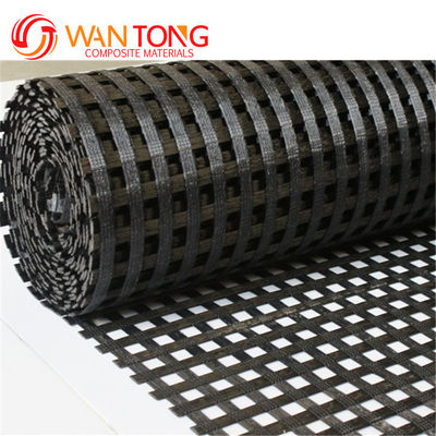 Poliéster de alta tracción Geogrid 120kn PVC recubierto 5m de ancho para la construcción de carreteras