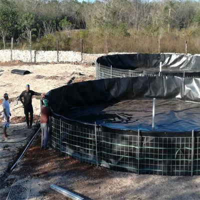 Geomembrana de plástico HDPE de 1 mm para el diseño tradicional en el revestimiento circular del estanque de peces del tanque