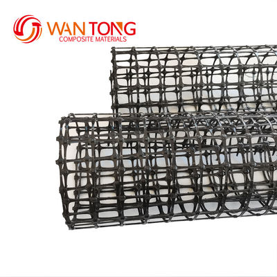 Polypropylene Geo Grid Productos de trabajo de tierra Biaxial 35KN Plastico Geogrid 25.4*25.4mm Diámetro de malla 1-6m de ancho