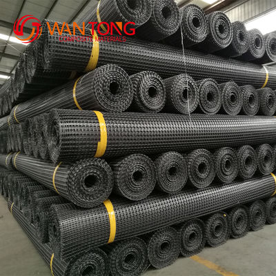 Polypropylene Geo Grid Productos de trabajo de tierra Biaxial 35KN Plastico Geogrid 25.4*25.4mm Diámetro de malla 1-6m de ancho