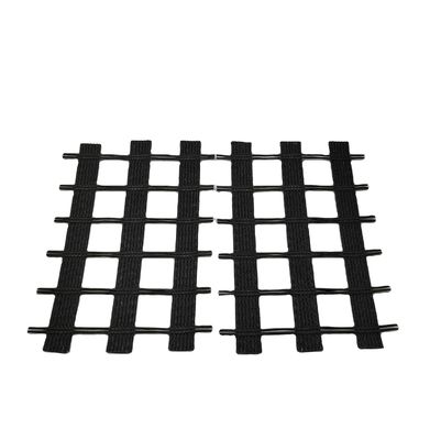 Solidificación del lecho de la carretera Biaxal Polyester Geogrid Hecho de 80-80 material PET en amarillo