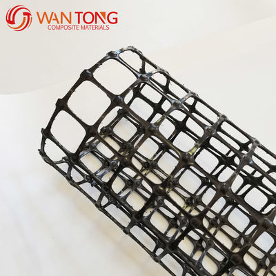 Geogrids de polipropileno biaxiales de alta resistencia a los rayos UV negros para carreteras o terrenos