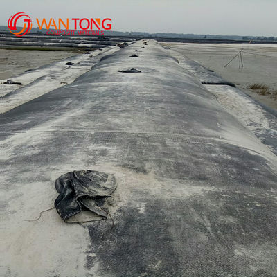 Geotubo de geotextil tejido de PP negro para protección de bancos y base de carreteras para techos de jardines