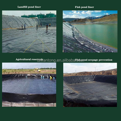 Hoja de geomembrana 100% virgen de HDPE LLDPE 0,3 mm 0,5 mm 0,75 mm Ancho 2m-8m Impermeabilización