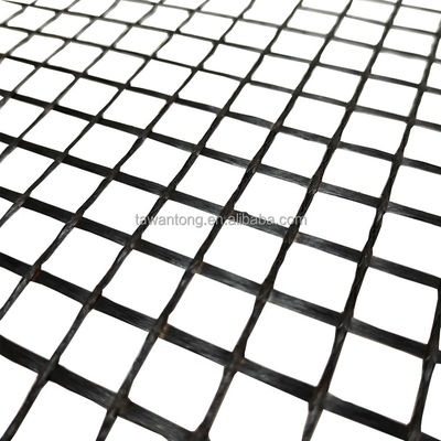 50-50kn Polyester Geogrid/ PET Geogrid para el refuerzo de las orillas de los ríos Aplicación en el lecho de la carretera