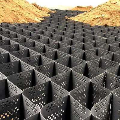 1.1 mm-1.7 mm espesor Geocell HDPE para estabilización del suelo de la carretera y protección de pendientes