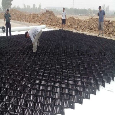 1.1 mm-1.7 mm espesor Geocell HDPE para estabilización del suelo de la carretera y protección de pendientes