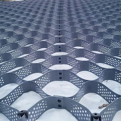 1.1 mm-1.7 mm espesor Geocell HDPE para estabilización de grava en paredes de contención de terraplén