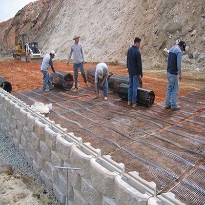 Geogrid uniaxial de plástico HDPE de 120KN para estabilización geosintética 50m longitud de rodillo