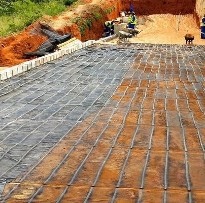 Geogrid uniaxial de plástico HDPE de 120KN para estabilización geosintética 50m longitud de rodillo