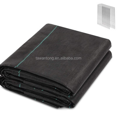 Estilo de diseño Línea verde Negro Plástico PP Tejido Geotextil Alfombra contra malezas para paisaje longitud personalizada