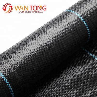 Alta resistencia a la tracción 5 oz de tejido tejido negro PP Geotextil para la construcción de carreteras