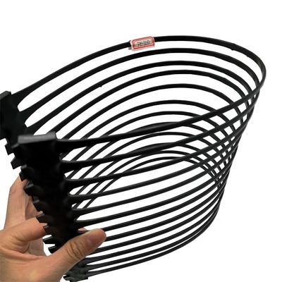 Red geográfica uniaxial de PP HDPE de 220kN negro bajo para el refuerzo de paredes y carreteras 50m
