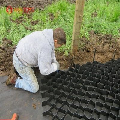 Construcción de carreteras y ferrocarriles Geocellas texturizadas de plástico perforado HDPE 75 mm/100 mm/150 mm