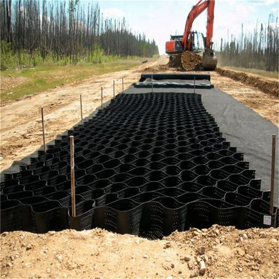 Construcción de carreteras y ferrocarriles Geocellas texturizadas de plástico perforado HDPE 75 mm/100 mm/150 mm