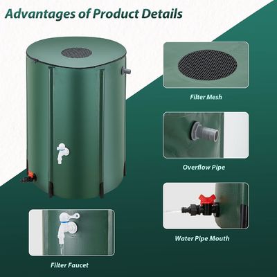 Távora de agua portátil plegable de lonas de PVC de 380L para la agricultura de granjas y jardines