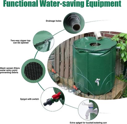 Barril de lluvia plegable para recolección portátil de agua de lluvia en almacenamiento de agua al aire libre
