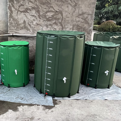 Tanque de almacenamiento de agua portátil de 100 galones Barril de lluvia plegable para jardín PVC plegable