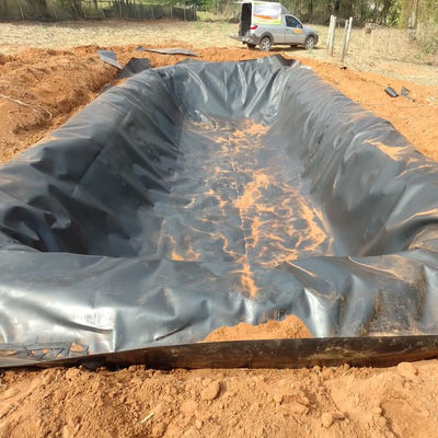 Geomembrana de HDPE negro de 0,75 mm para piscifactorías de camarones de plástico en Filipinas