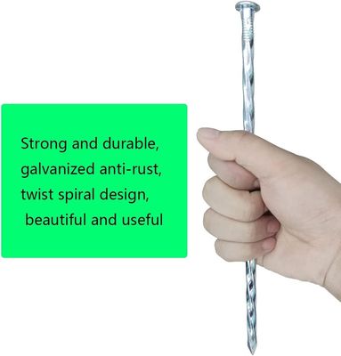 10 pulgadas de uñas comunes galvanizadas uñas espirales metálicas para la hierba artificial paisaje estaca