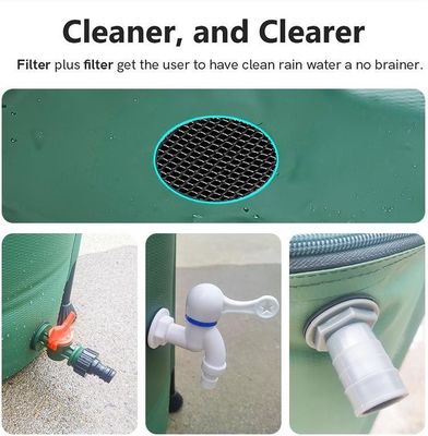 Recolector de agua de lluvia extraestable 100 gal almacenamiento portátil de agua para riego de jardín