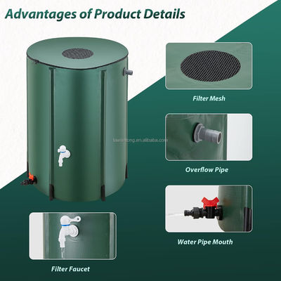 Extra estable 250L colector de agua portátil Barril de lluvia para la recolección de lluvia a prueba de agua
