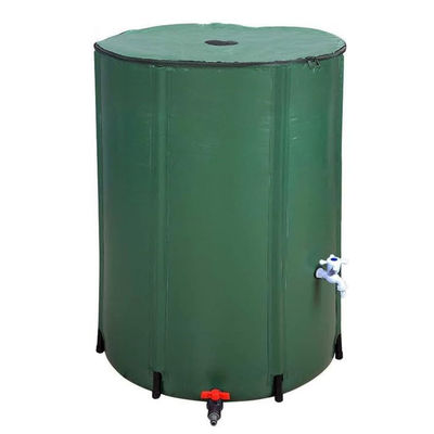 Barril de lluvia de PVC plegable verde de 66 galones 250L Tanque portátil de almacenamiento de agua plegable
