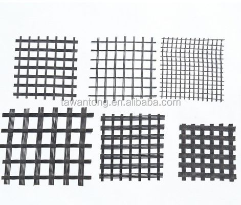 Estilo de diseño chino Estándar ISO de 50kn Geogrid de fibra de vidrio de vidrio para la construcción de carreteras
