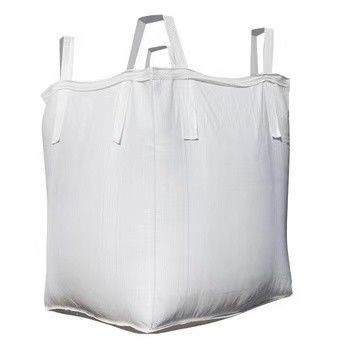 1000 kg de peso de carga Bolsa Jumbo con lazo de la esquina cruzada y la falda blanca superior