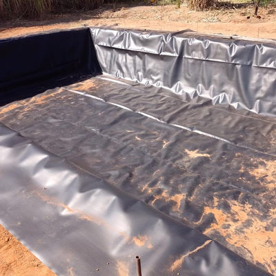 Geomembrana de HDPE Membrana impermeable negra para impermeabilización de estanques de peces en acuicultura