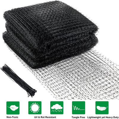 8-100GSM Redes antipájaros de plástico de PP negro para cercas de granjas de pollos y redes de venados