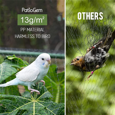 Resistencia a los rayos UV Blanco Negro Verde PP malla de plástico para control de redes antipájaros / ciervos de conejo