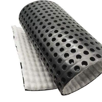 8 mm de altura HDPE PP no tejido compuesto de láminas de drenaje con hoyuelos/tabla de drenaje