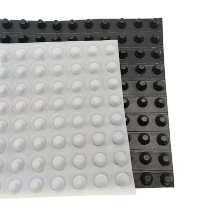 8 mm de altura HDPE PP no tejido compuesto de láminas de drenaje con hoyuelos/tabla de drenaje