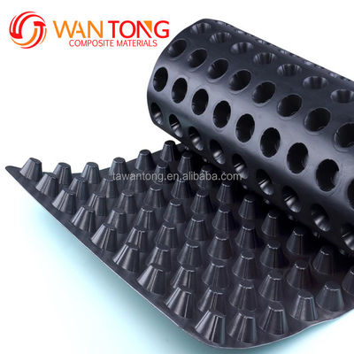 Tabla de drenaje de reciclaje virgen de 8 mm de HDPE PP para construcción de estructuras de estacionamiento subterráneo