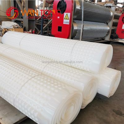 Tabla de drenaje de plástico de hoyuelos de HDPE de 60 mm de altura para el campo de golf y la impermeabilización de techos