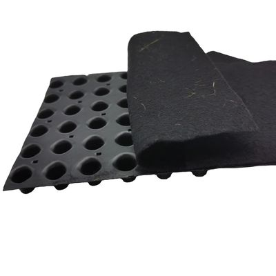 Protección superior del techo tablero de drenaje de hoyuelos HDPE con geotextil en 8mm-60mm de altura
