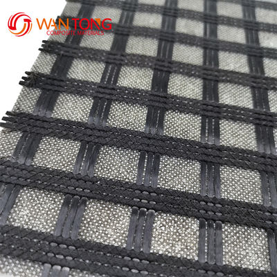 50/50kn Geogrid de fibra de vidrio Compuesto de geotextil no tejido para reforzar la rejilla de pavimento