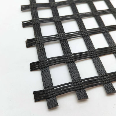 Solidificación del suelo de la carretera poliéster biaxial 80-80 PET Geogrid para el estilo de diseño chino
