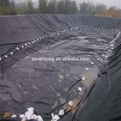 Geomembrana de plástico de HDPE negro de 2 mm de grosor para piscifactoría