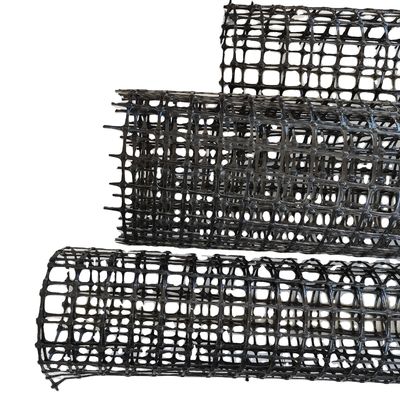 Alta resistencia a la tracción 50-50kn PP Biaxal Geogrid para el diseño de reforzamiento de carreteras chinas