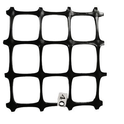 Cuadrícula de malla de plástico de polipropileno de cuadrícula geográfica biaxial para estabilizador de suelo de carretera anchura 1-6m longitud 50-100m