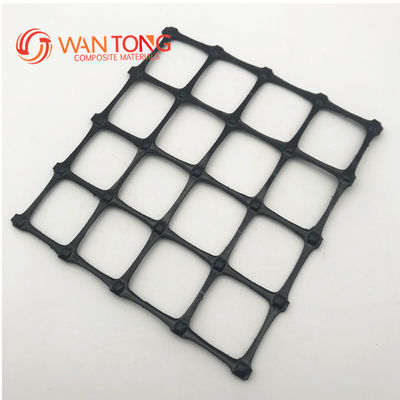 Refuerzo de carreteras No tejido Geotextil para mascotas Compuesto de PP Plástico 25kn Geogrid biaxial