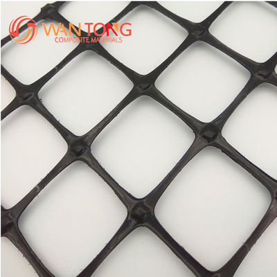 Refuerzo de carreteras No tejido Geotextil para mascotas Compuesto de PP Plástico 25kn Geogrid biaxial